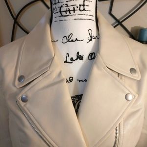 NWT Ivory Express Leather Jacket